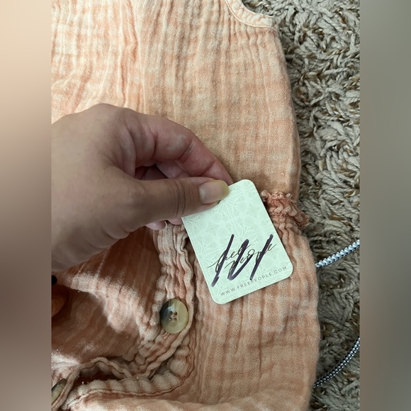 Free People Natalie Midi Maxi Dress Tier Ruffle Clay Shell Distress Gauzy - Picture 11 of 11